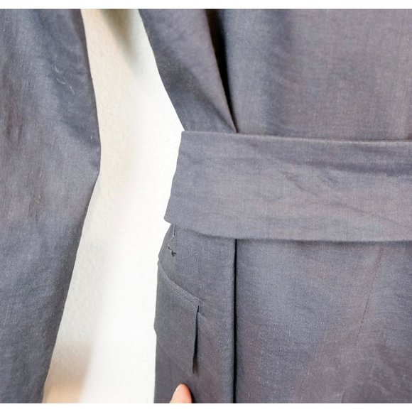 NEW Theory Womens Concord Eco Crunch Wash Linen Blend Belt Blazer, size 2 - Picture 6 of 16